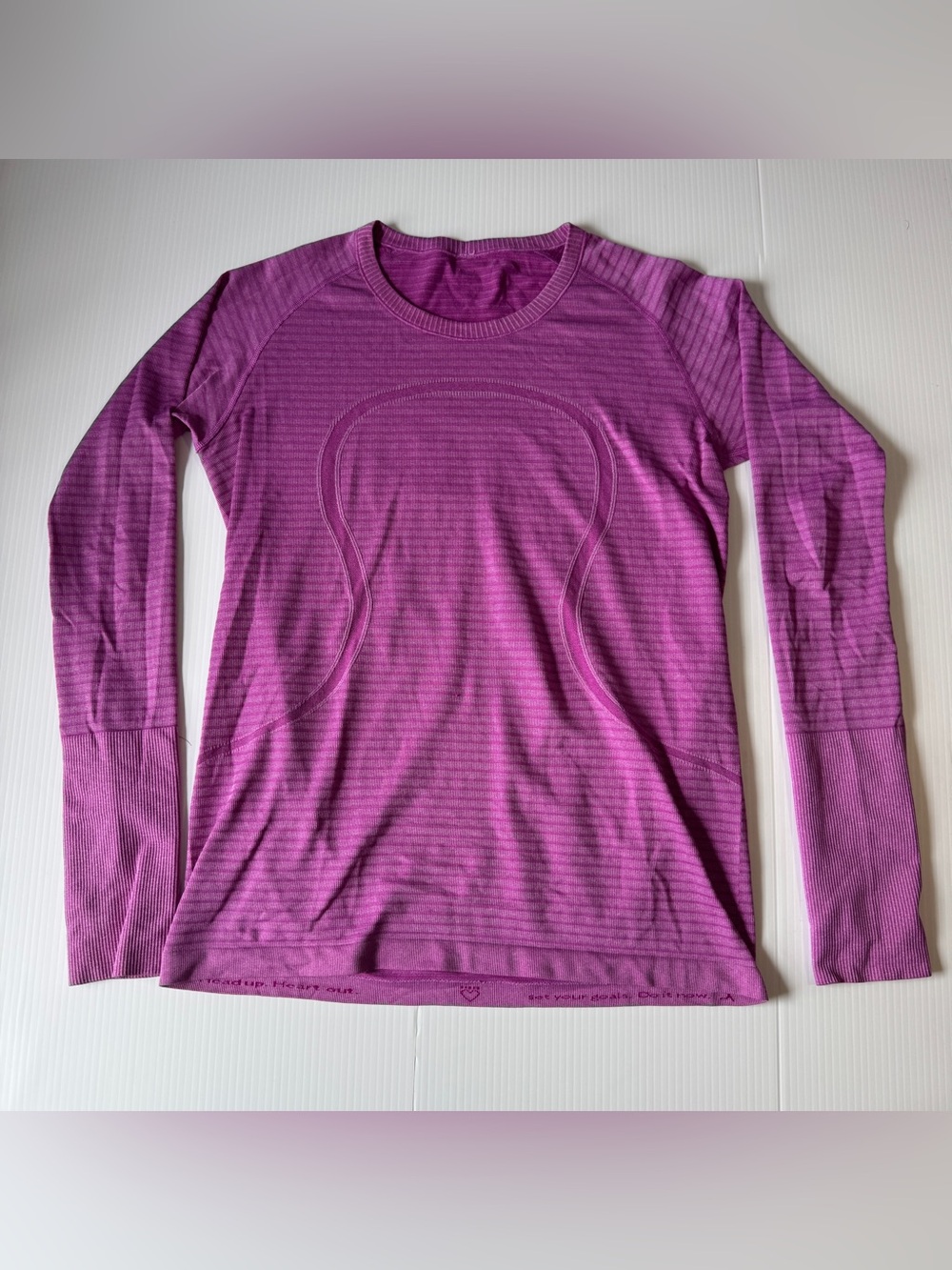 Lululemon Swiftly Tech Long Sleeve Pink Purple Running Yoga Top Size 12